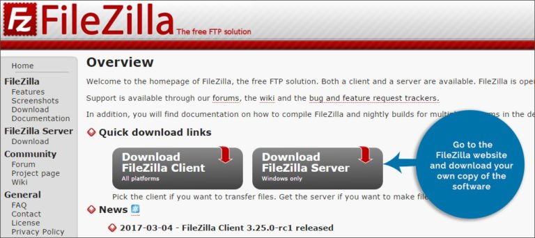 after download of filezilla for linux how do i install it